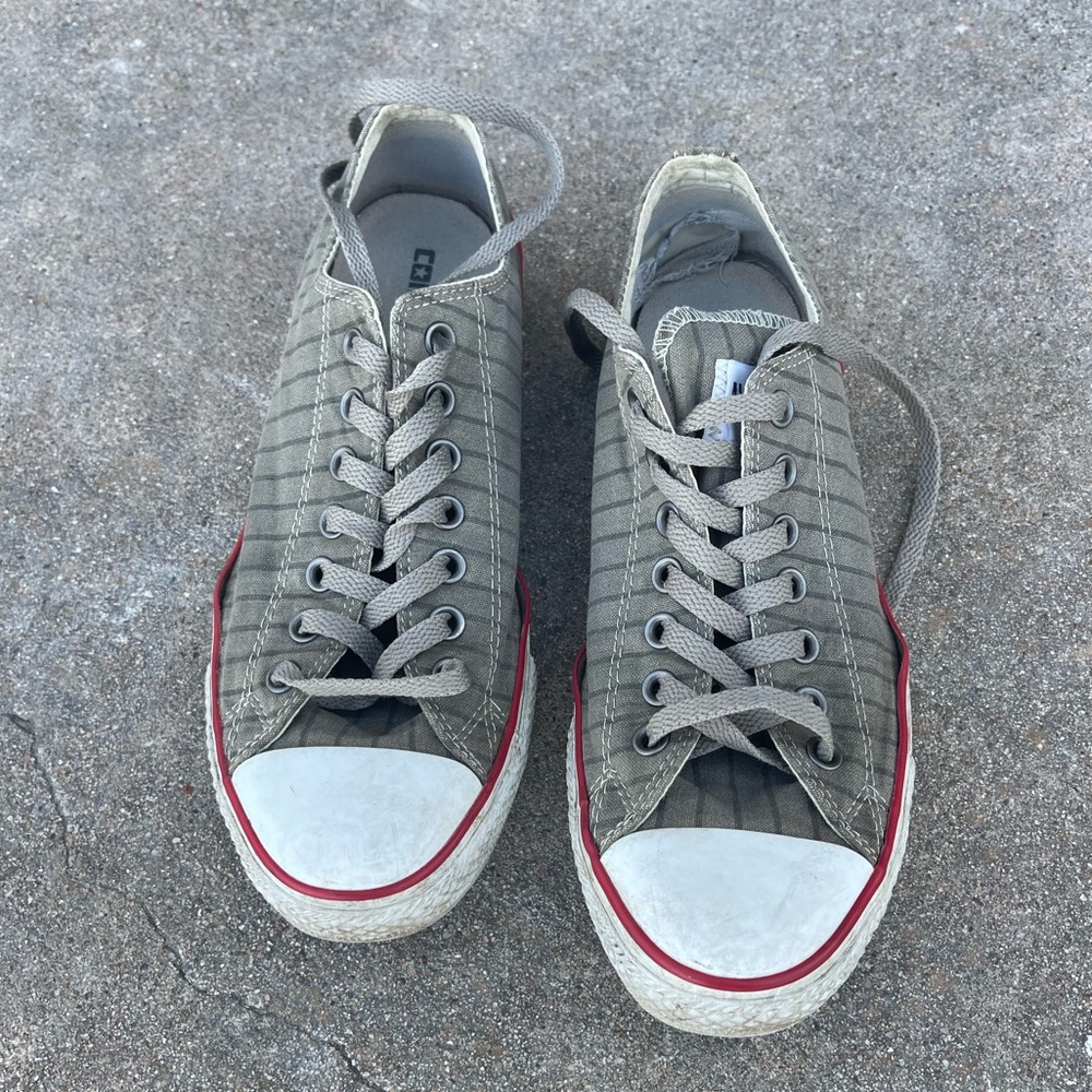 Grey Striped Converse